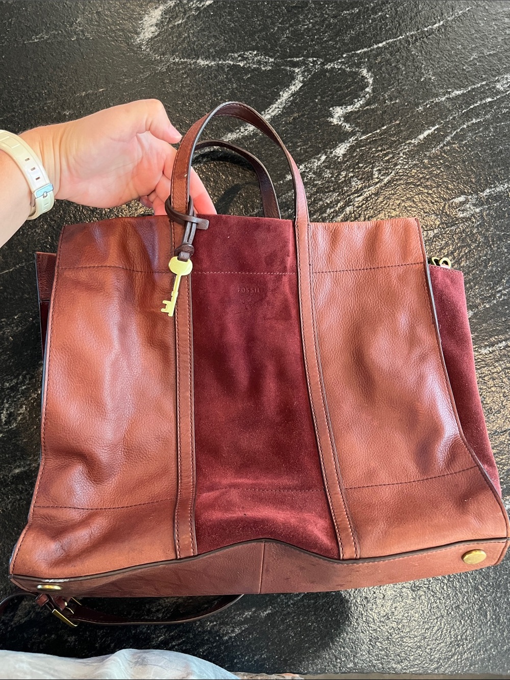Burgundy Leather Tote Bag